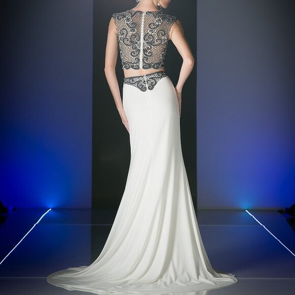 Sequined Bodice Two Piece Mermaid Dress CDJ755 - Picture 2 of 5